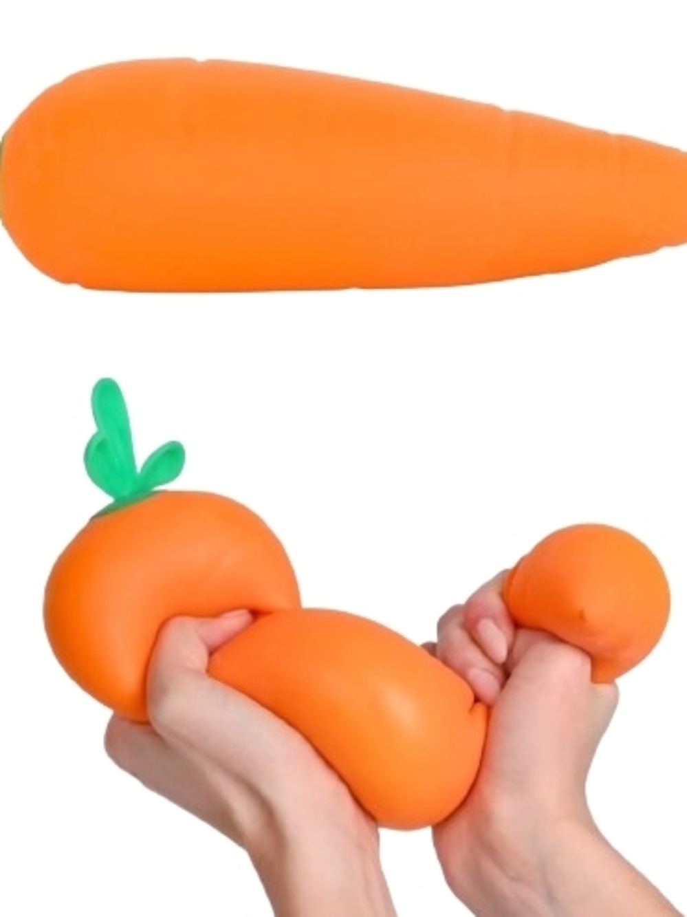 NWT Jumbo Squishy Stress Relief Orange Carrot Sensory Play Squeeze Stretch
